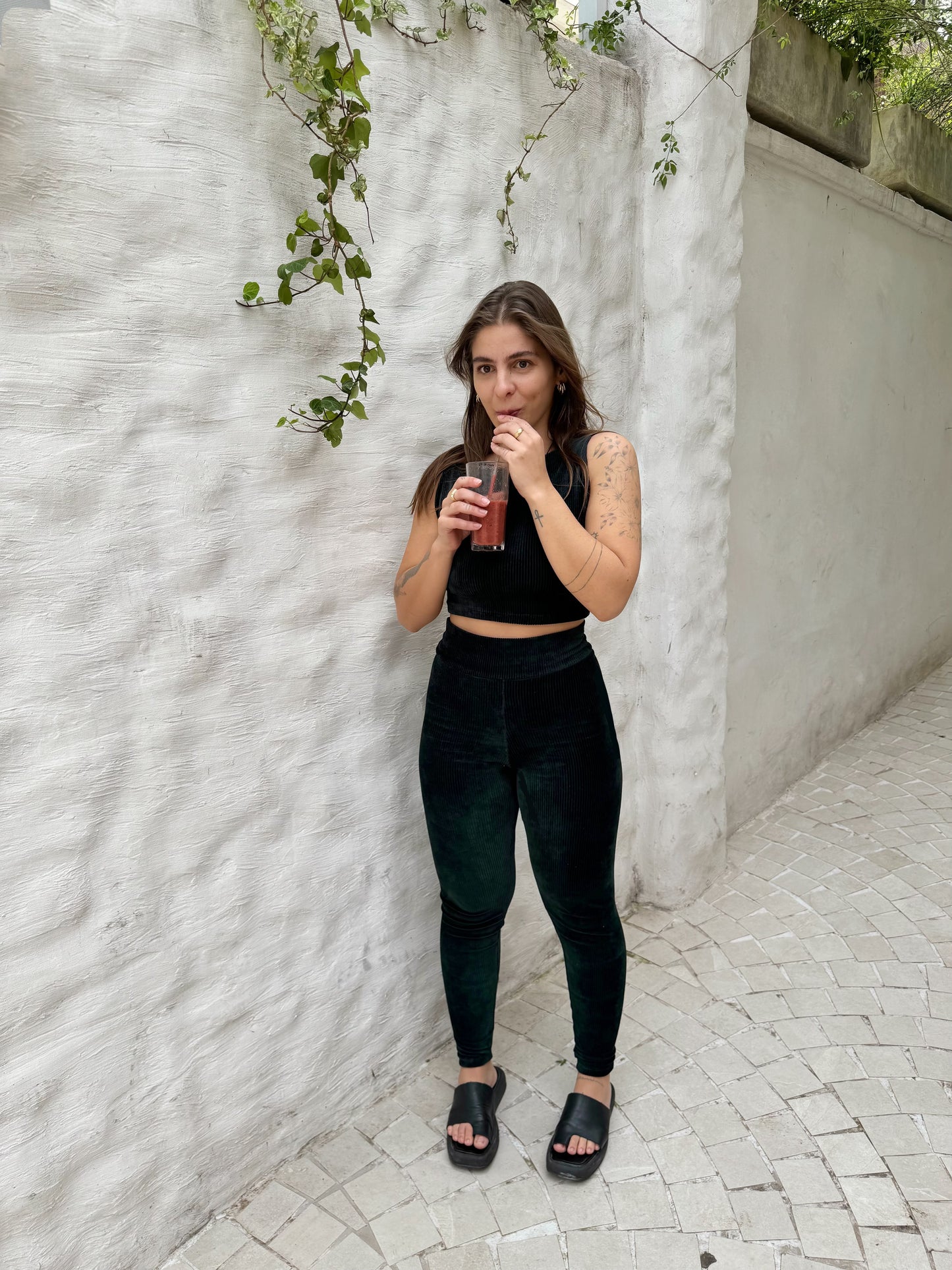 Calça Legging Cintura Alta de Veludo