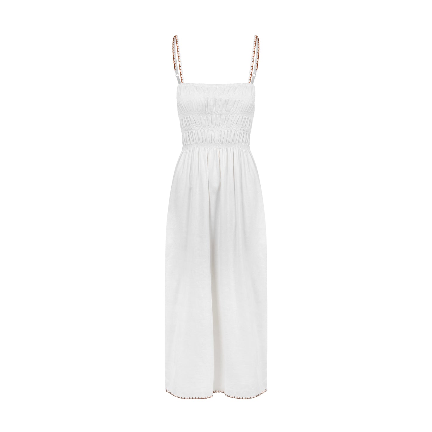 Vestido de Linho com Crochê Branco
