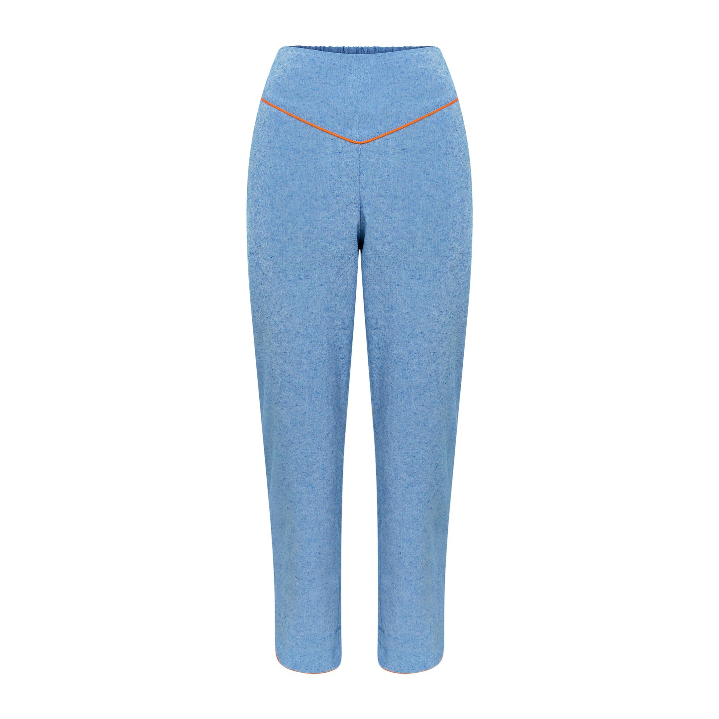 Calça Reta de Algodão Eco Azul e Laranja