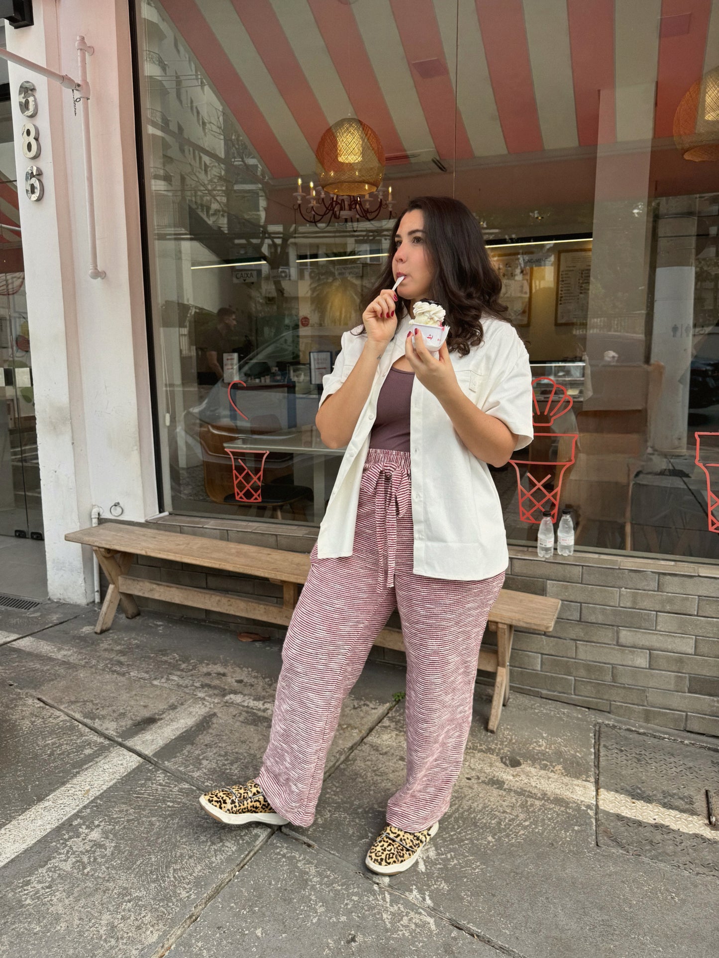 Camisa Manga Curta Sarja Off White