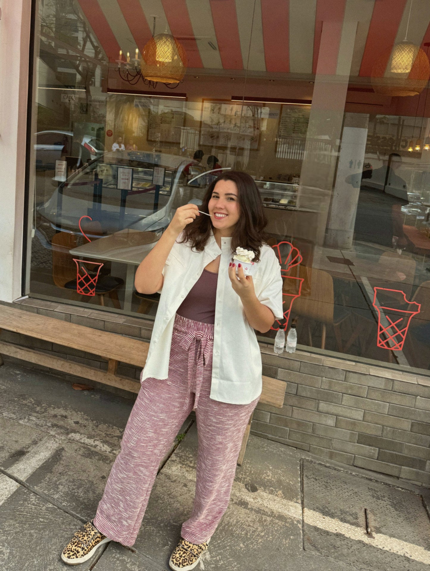 Camisa Manga Curta Sarja Off White