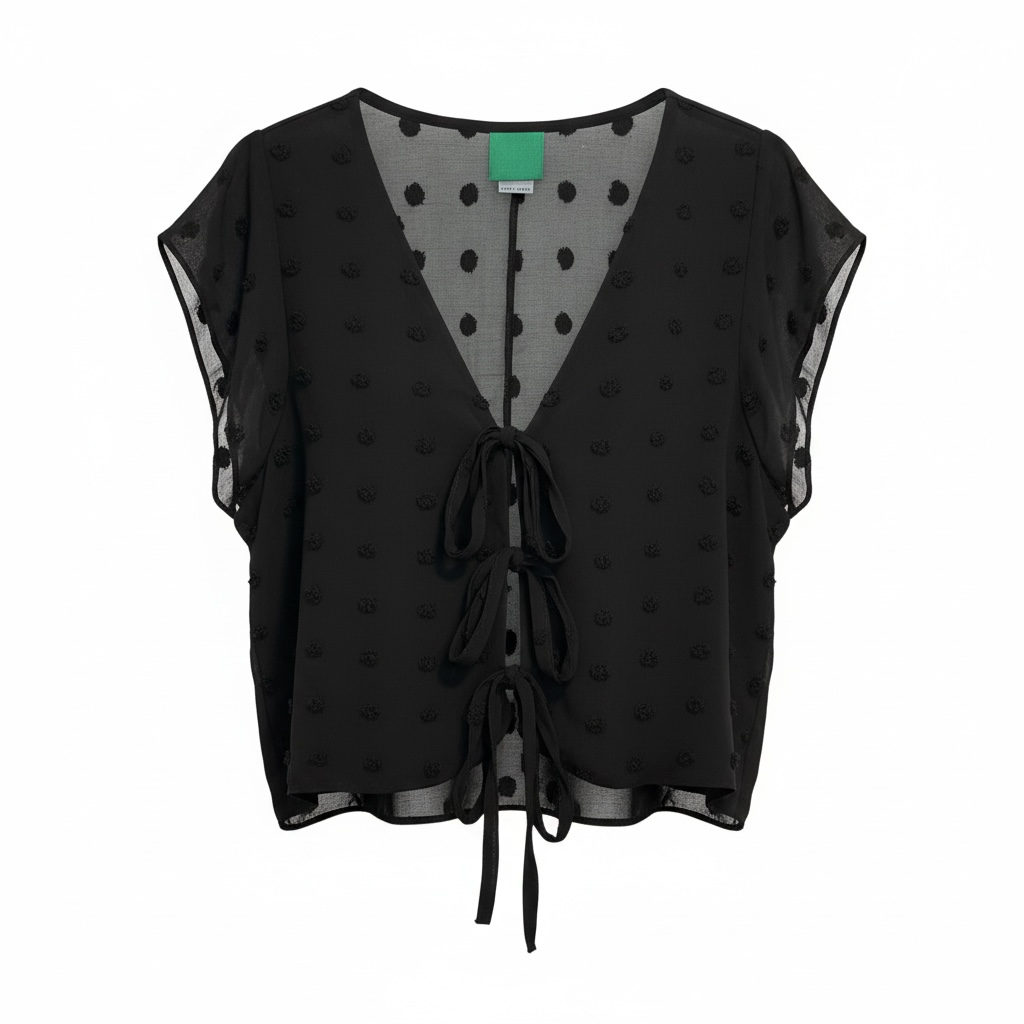 Blusa Cayetana em Chiffon Preto