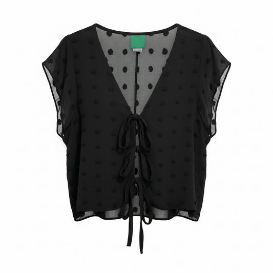 Blusa Cayetana em Chiffon Preto