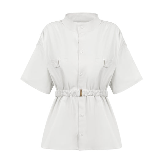 Camisa Manga Curta Sarja Off White