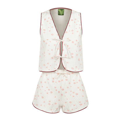 Pijama Cayetana Conjunto de Algodão Off White