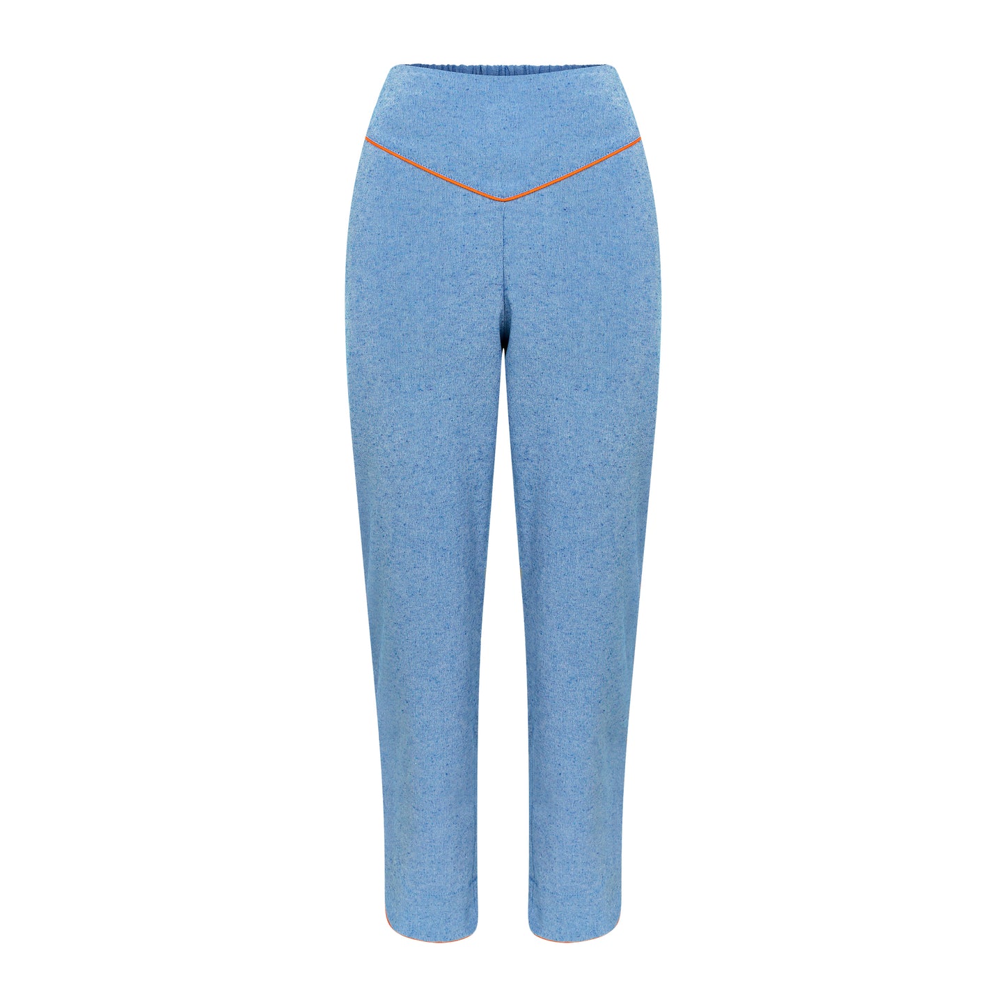 Calça Reta de Algodão Eco Azul e Laranja