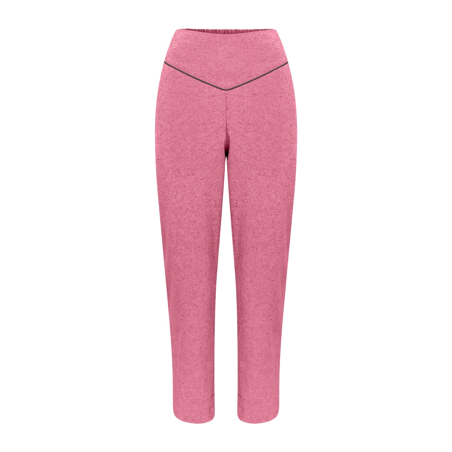 Calça Reta de Algodão Eco Rosa e Verde