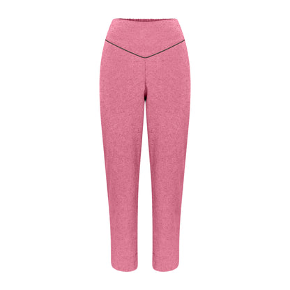 Calça Reta de Algodão Eco Rosa e Verde