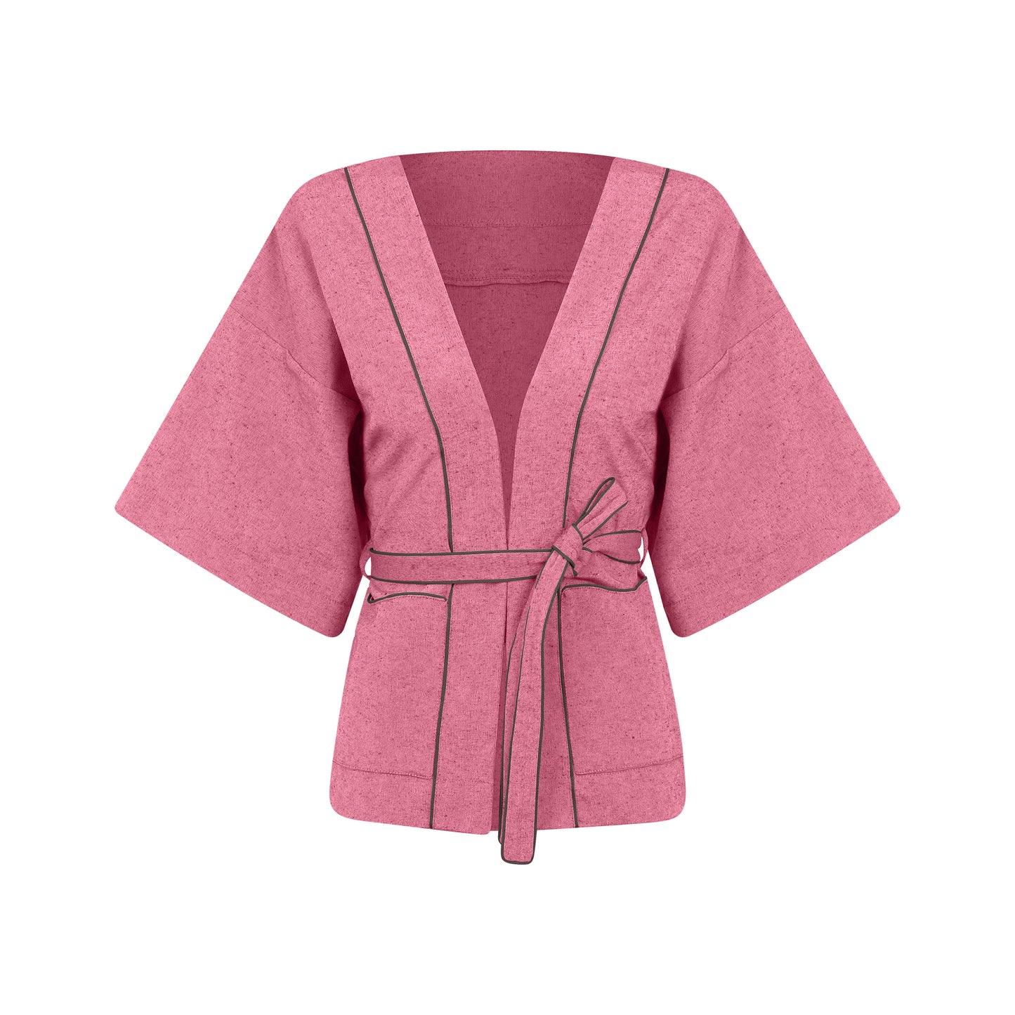 Kimono de Algodão Eco Rosa e Verde