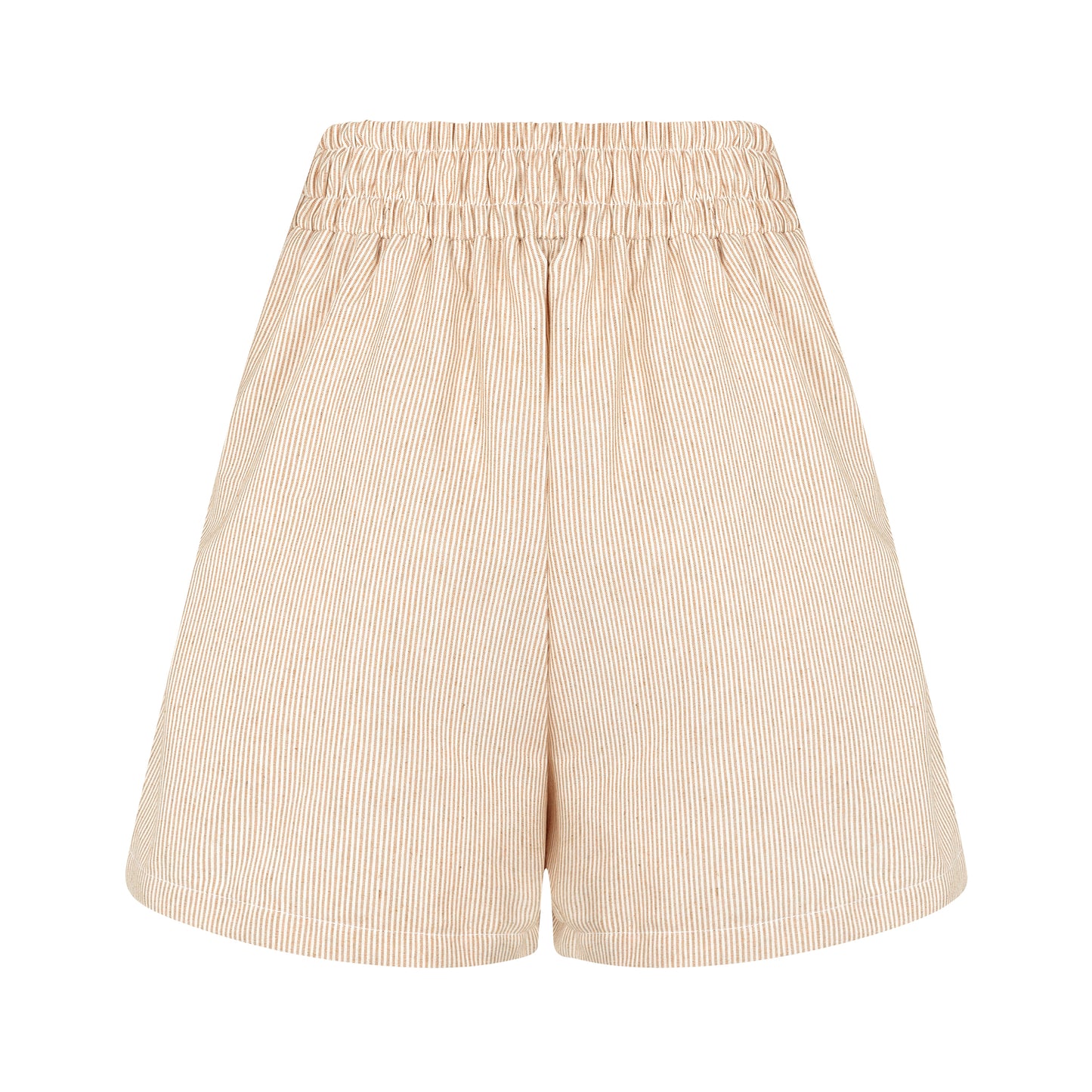 Shorts de Algodão Eco Listrado Areia